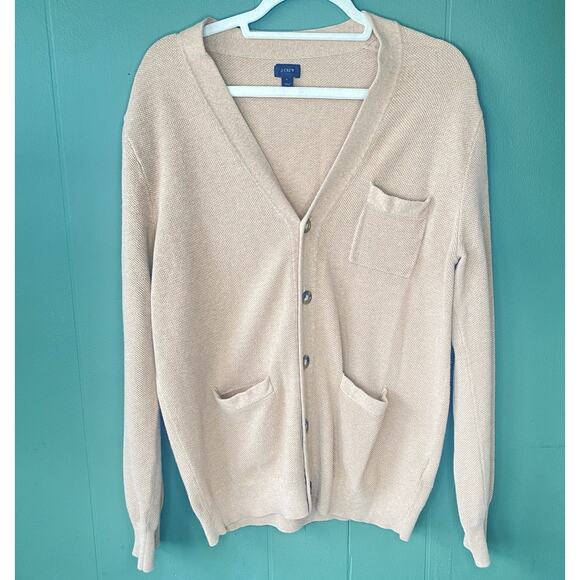 J Crew Sweater Mens Size Large Cotton Cashmere Preppy Office Academia Cardigan - Picture 11 of 12